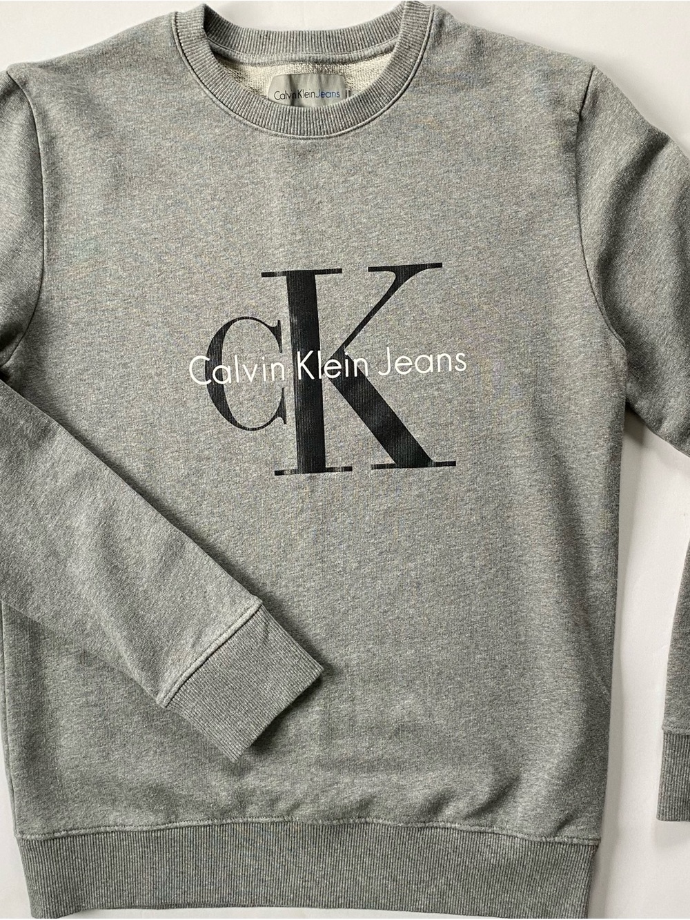 Calvin Klein Sweatshirt Size Medium Gray Logo “Monologo” Men’s Women’s Adult